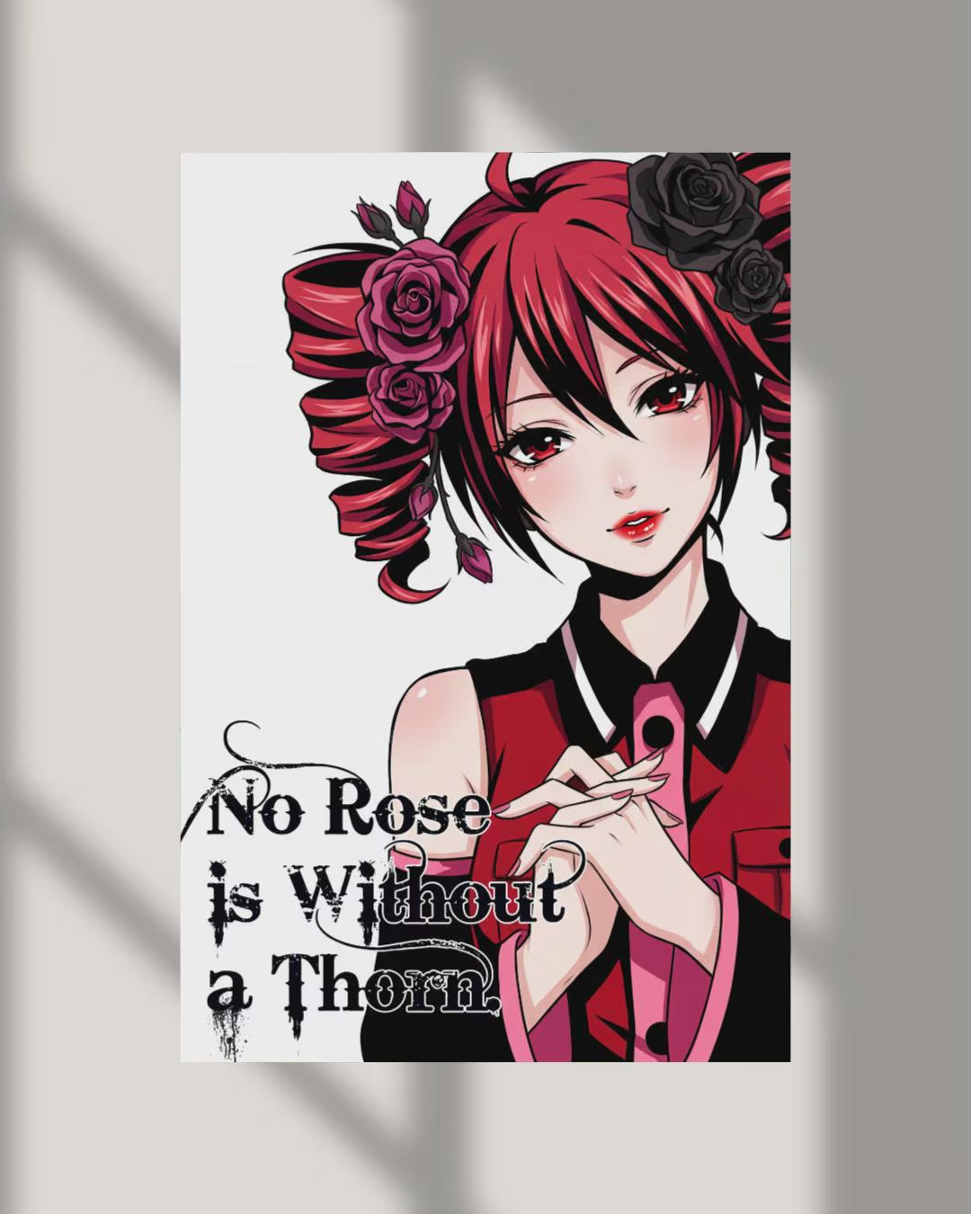 Hatsune Miku Teto Kasane Love Roses Y2K Frutiger Aero Anime Poster Print
