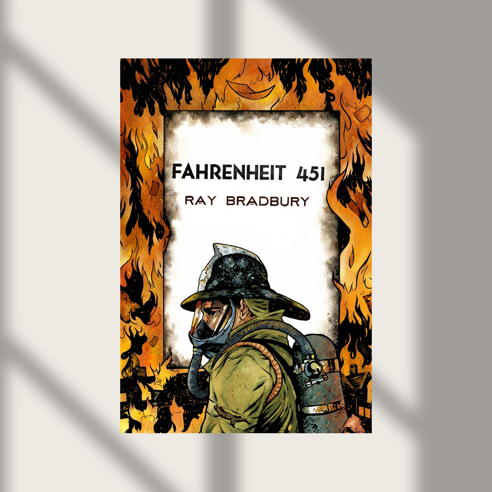 Fahrenheit 451 Ray Bradbury Book Premium Wall Poster Photo Print