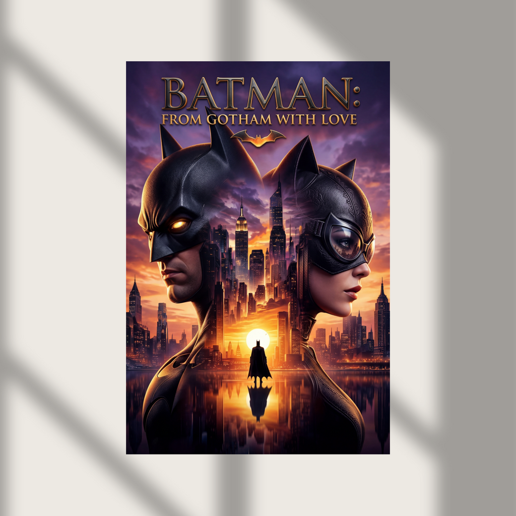 Batman Catwoman From Gotham With Love Movie Wall Poster Photo Print