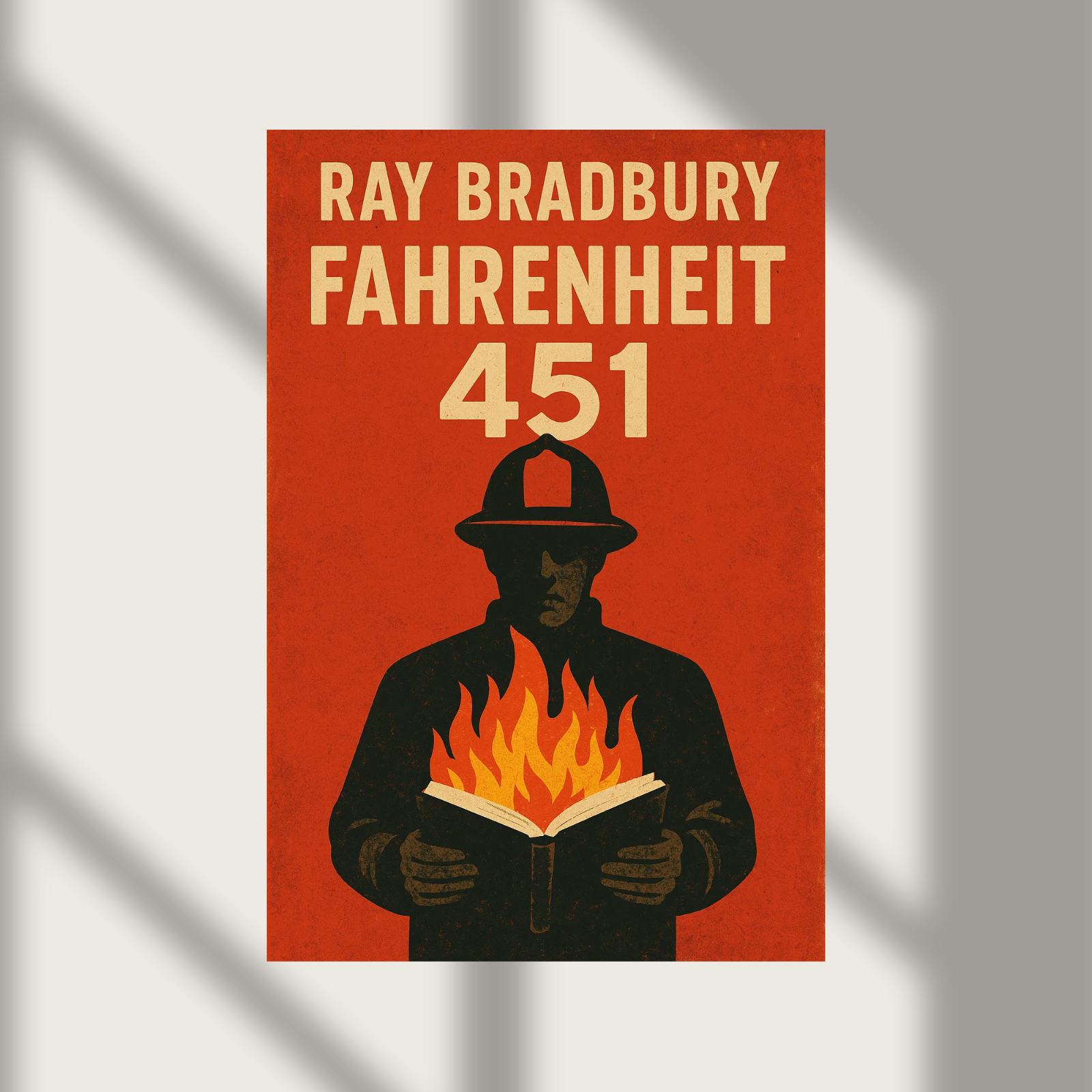 Fahrenheit 451 Ray Bradbury Book Premium Wall Poster Photo Print