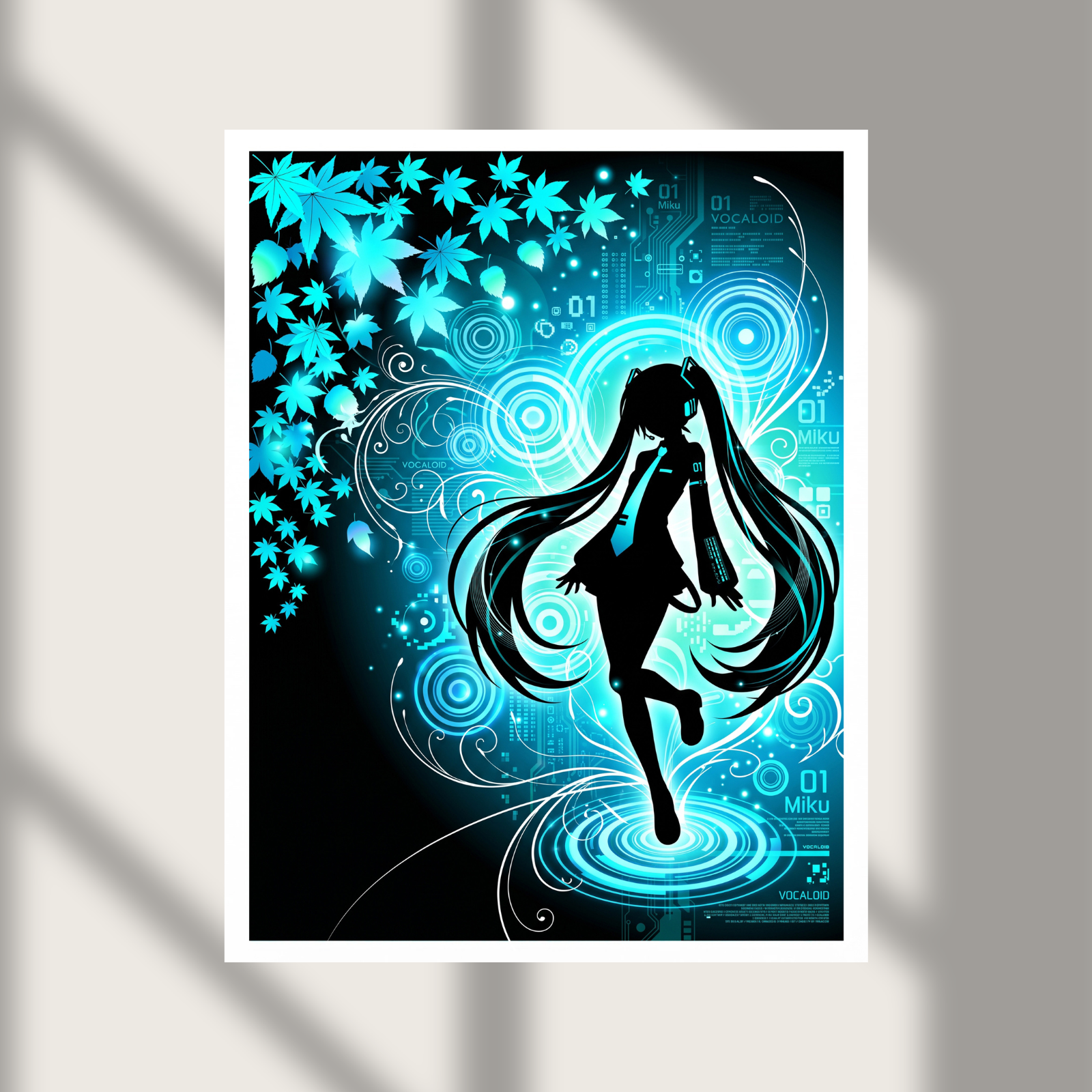 Hatsune Miku Blue Pulse Y2K Frutiger Aero Anime Poster Print