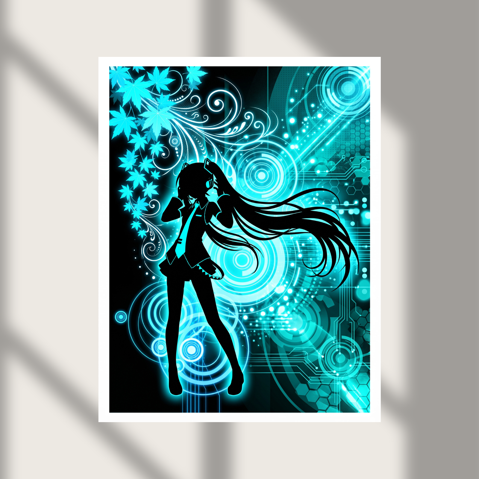 Hatsune Miku Blue Pulse Y2K Frutiger Aero Anime Poster Print