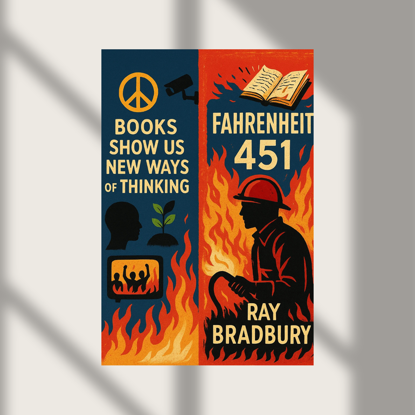 Fahrenheit 451 Ray Bradbury Book Premium Wall Poster Photo Print