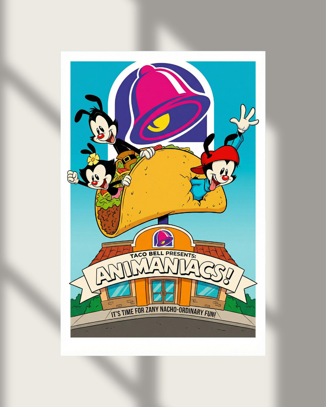 Animaniacs Taco Bell Food Mania Cartoon Wall Poster Photo Print