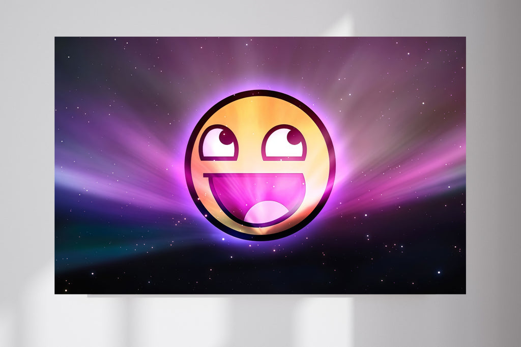 Frutiger Aero Awesome Space Happy Face MAC Y2K Wall Poster Photo Print
