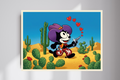 Felix The Cat Cowboy Felix Western Vintage Matte Poster Photo Print