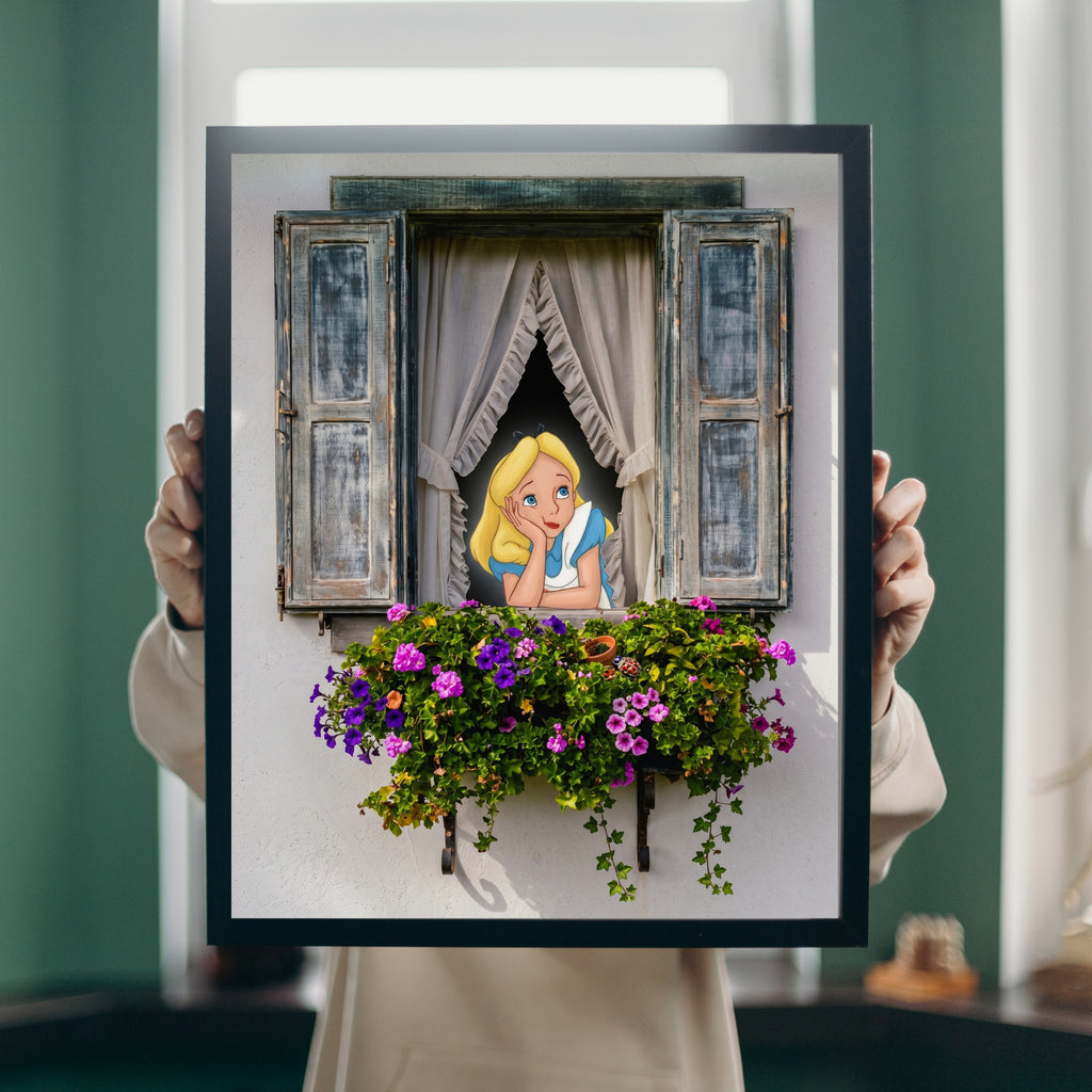 Alice in Wonderland Floral Garden Home Decor Wall Poster Photo Print