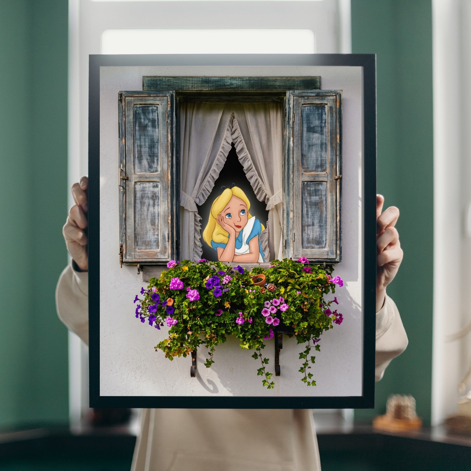 Alice in Wonderland Floral Garden Home Decor Wall Poster Photo Print