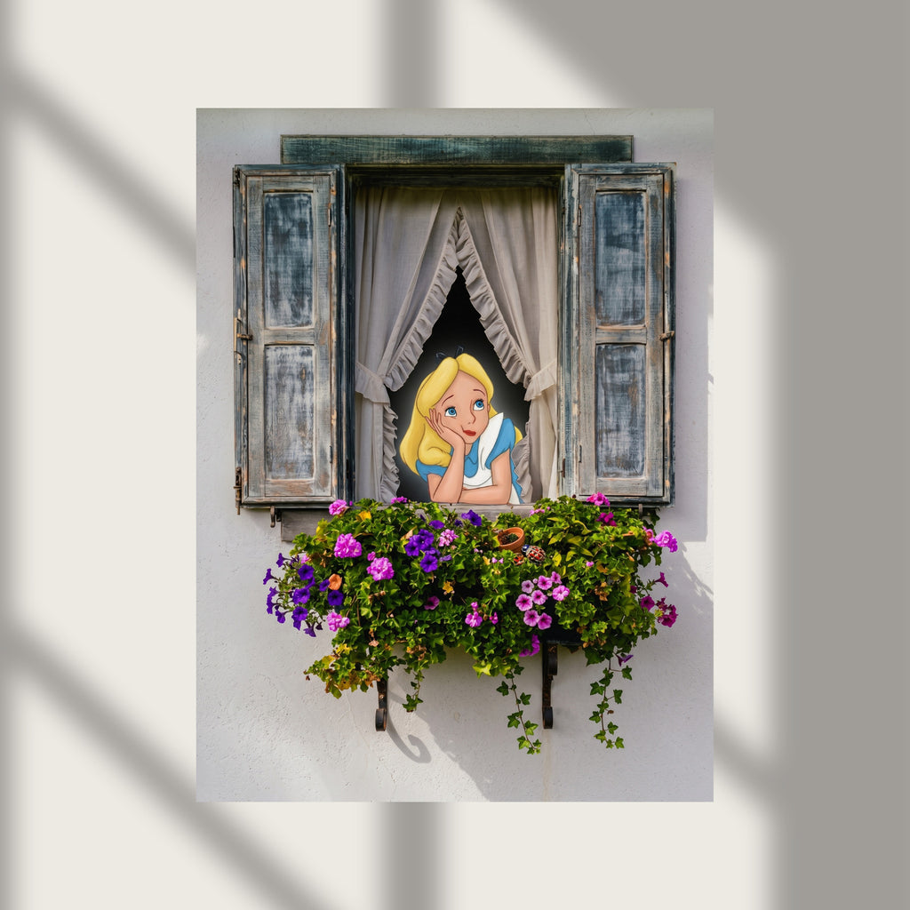 Alice in Wonderland Floral Garden Home Decor Wall Poster Photo Print
