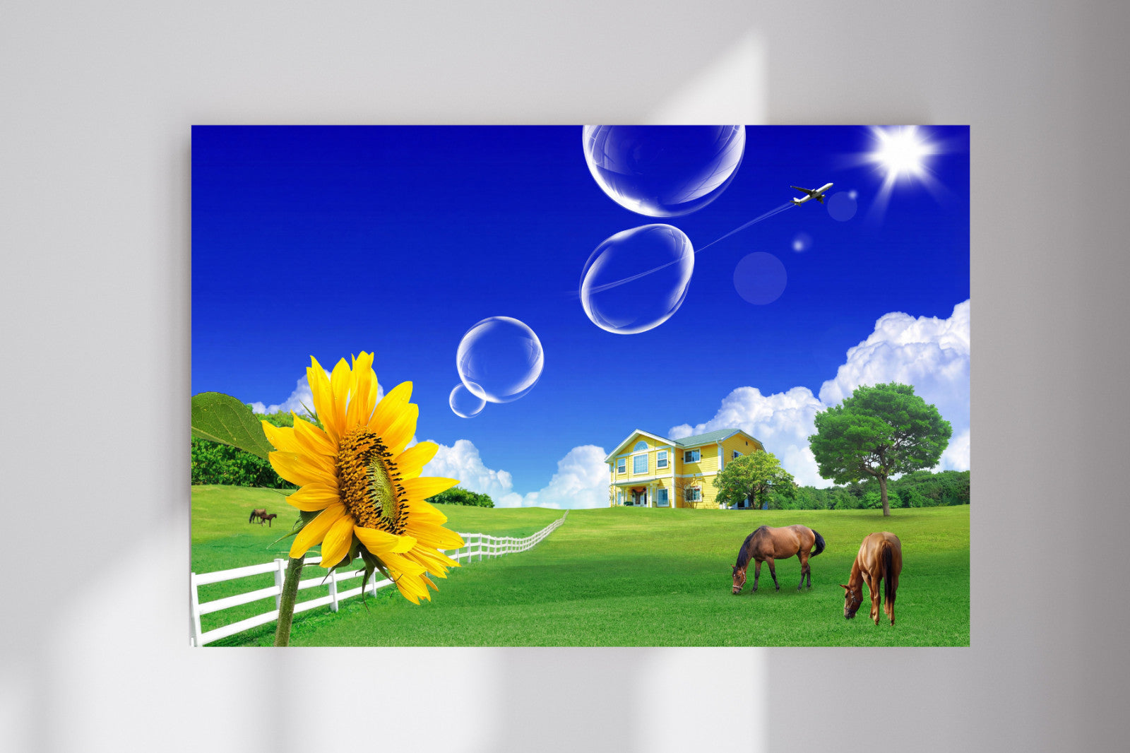 Frutiger Aero Sunflower Blue Sky Calm Relaxing Home Poster Photo Print
