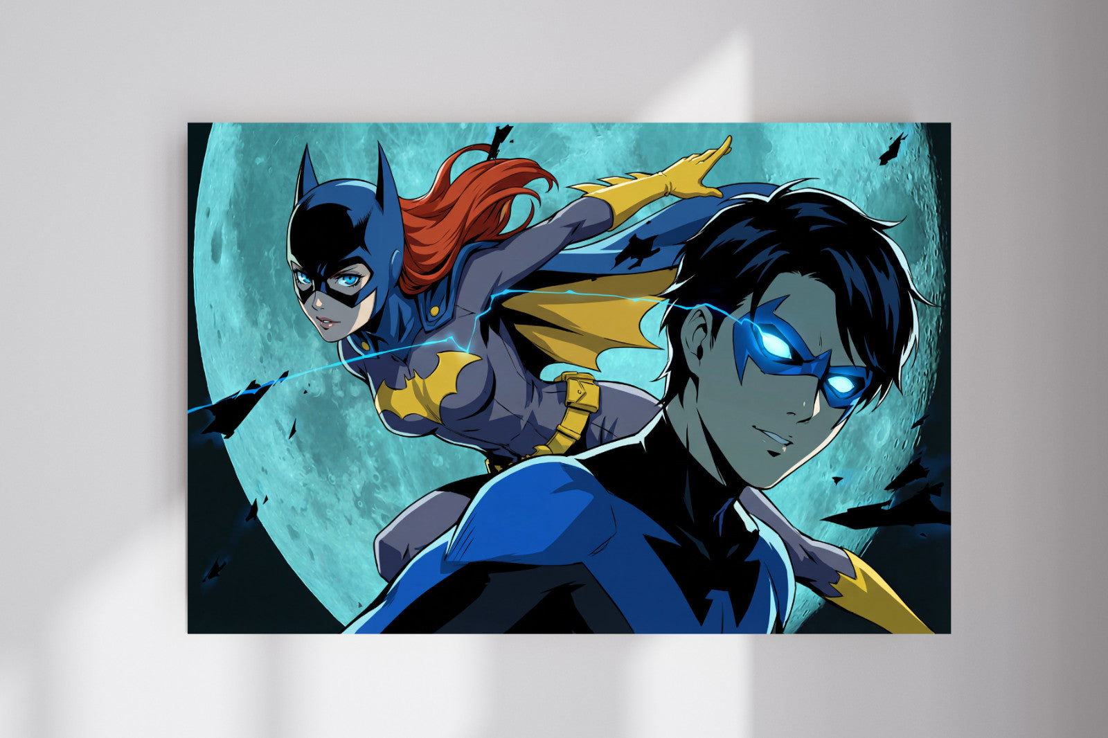 Batgirl Nightwing Persona Anime Comic Style Art Poster Photo Print
