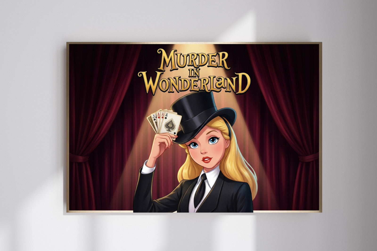 A Murder in Wonderland Alice and Card Game Detective Noir Poster Photo Print