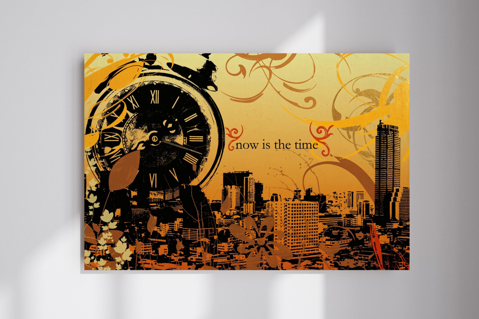 Frutiger Metro Y2K Golden Time in Amber City Poster Print