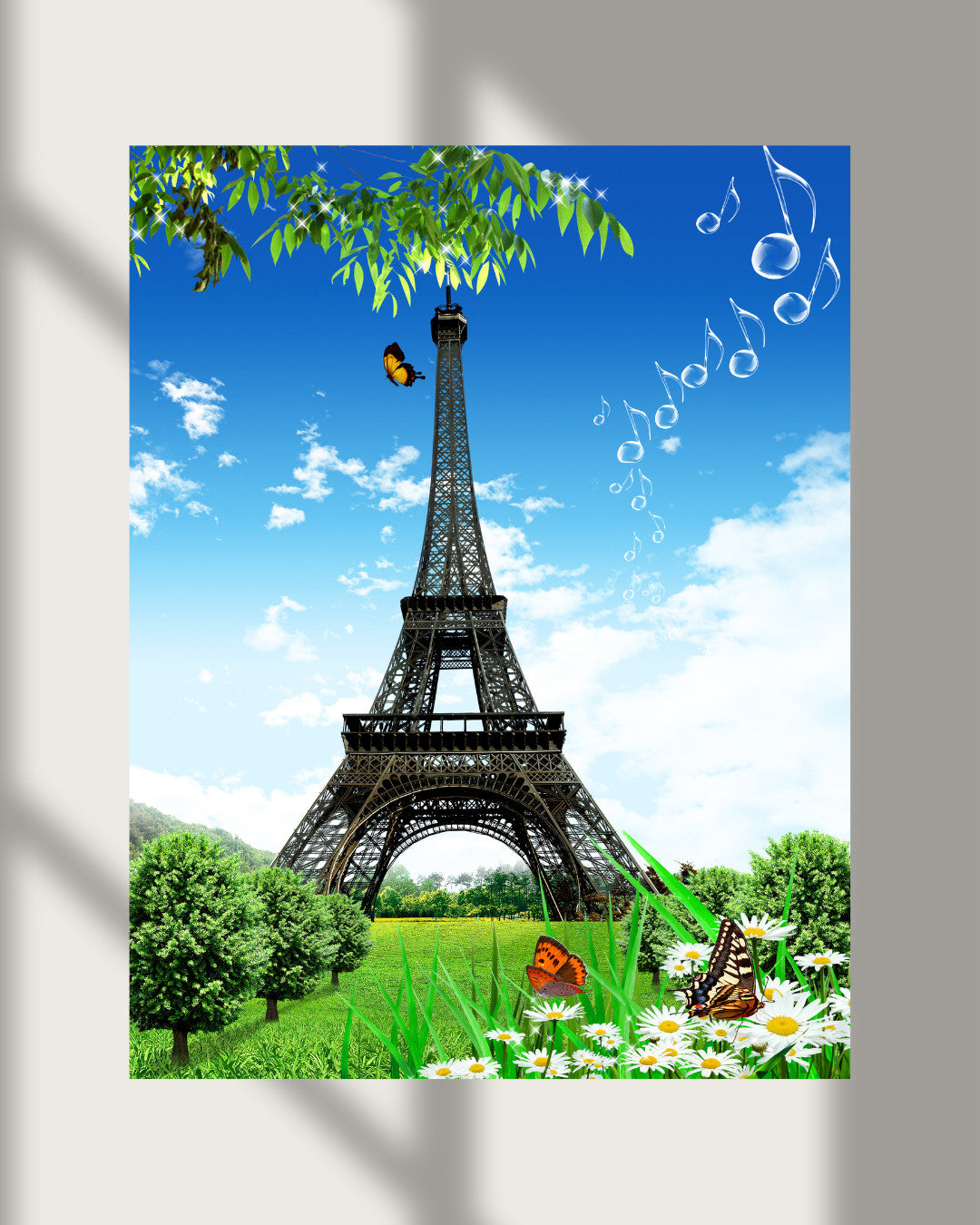 Frutiger Aero Paris Spring Nature Home Decor Wall Poster Photo Print