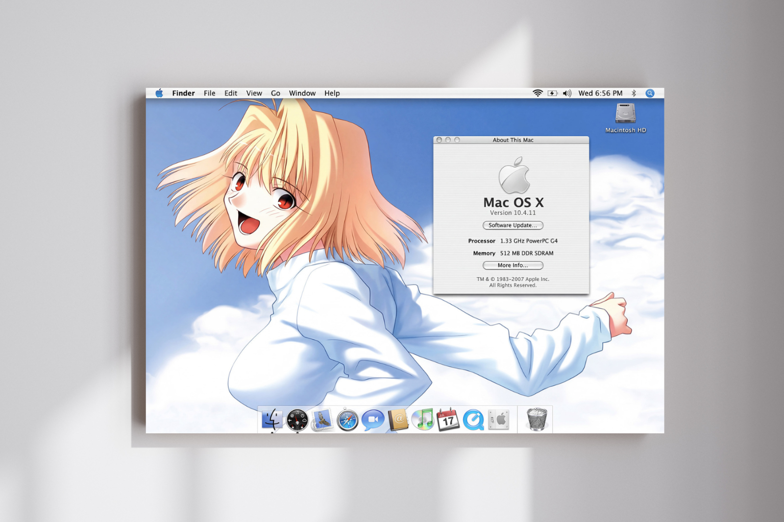 Frutiger Aero Y2K Mac OS X Tsukihime Anime Girl Giclée Fine Art Poster Print