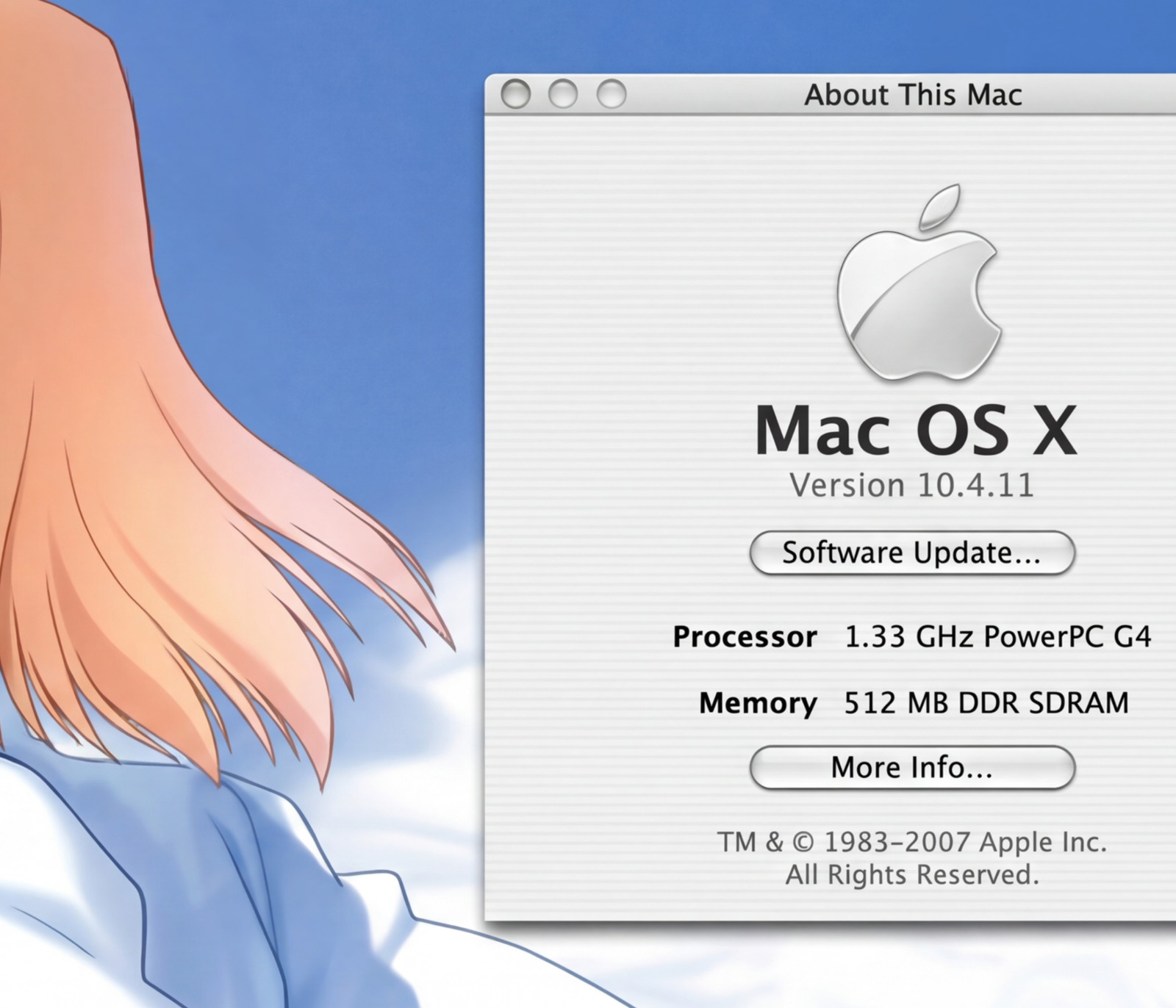 Frutiger Aero Y2K Mac OS X Tsukihime Anime Girl Giclée Fine Art Poster Print
