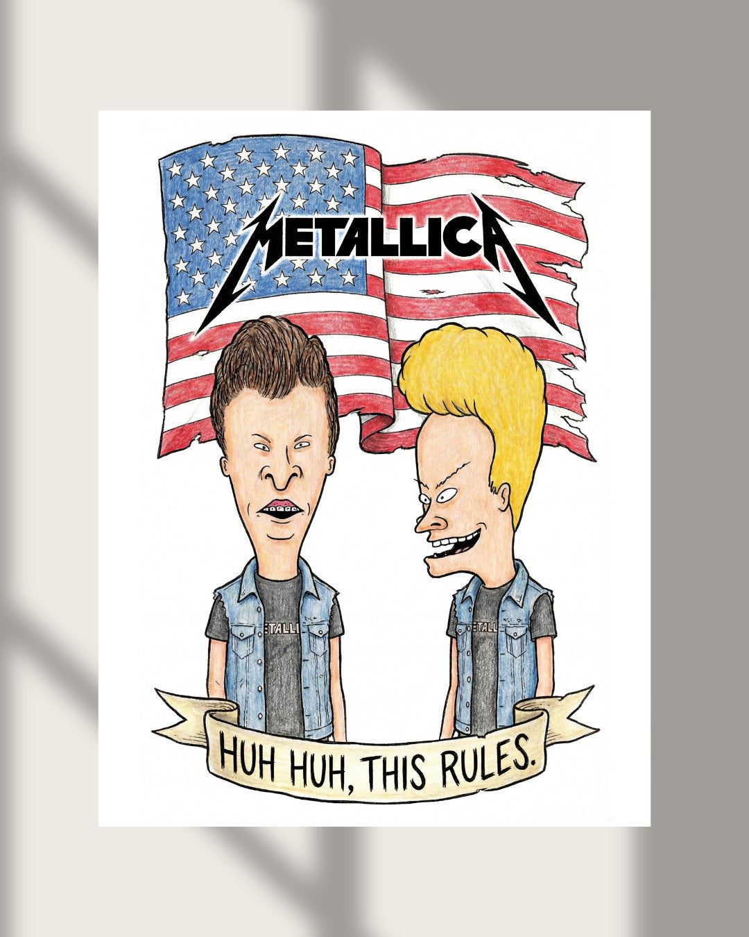 Beavis and Butthead America Metallica Rock Art Poster Photo Print