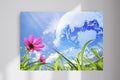 Frutiger Aero Crystal Skies Pink Flowers Y2K Wall Poster Photo Print