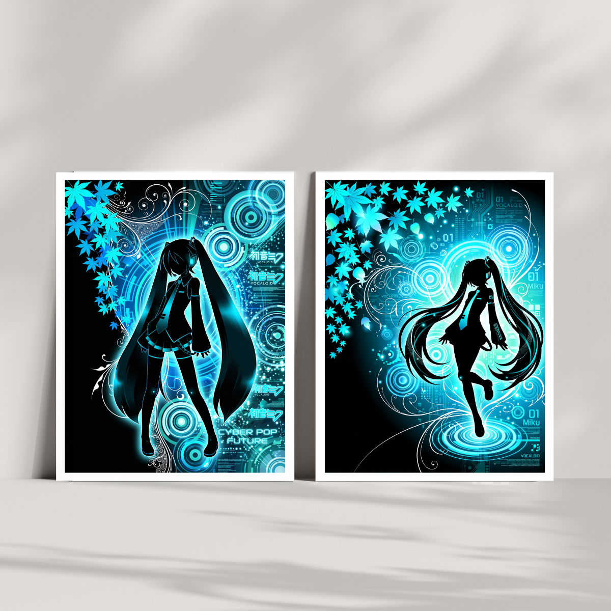 Hatsune Miku Blue Pulse Y2K Frutiger Aero Anime Poster Print