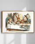 Alice in Wonderland Mad Tea Party Illustration Art Poster Photo Print