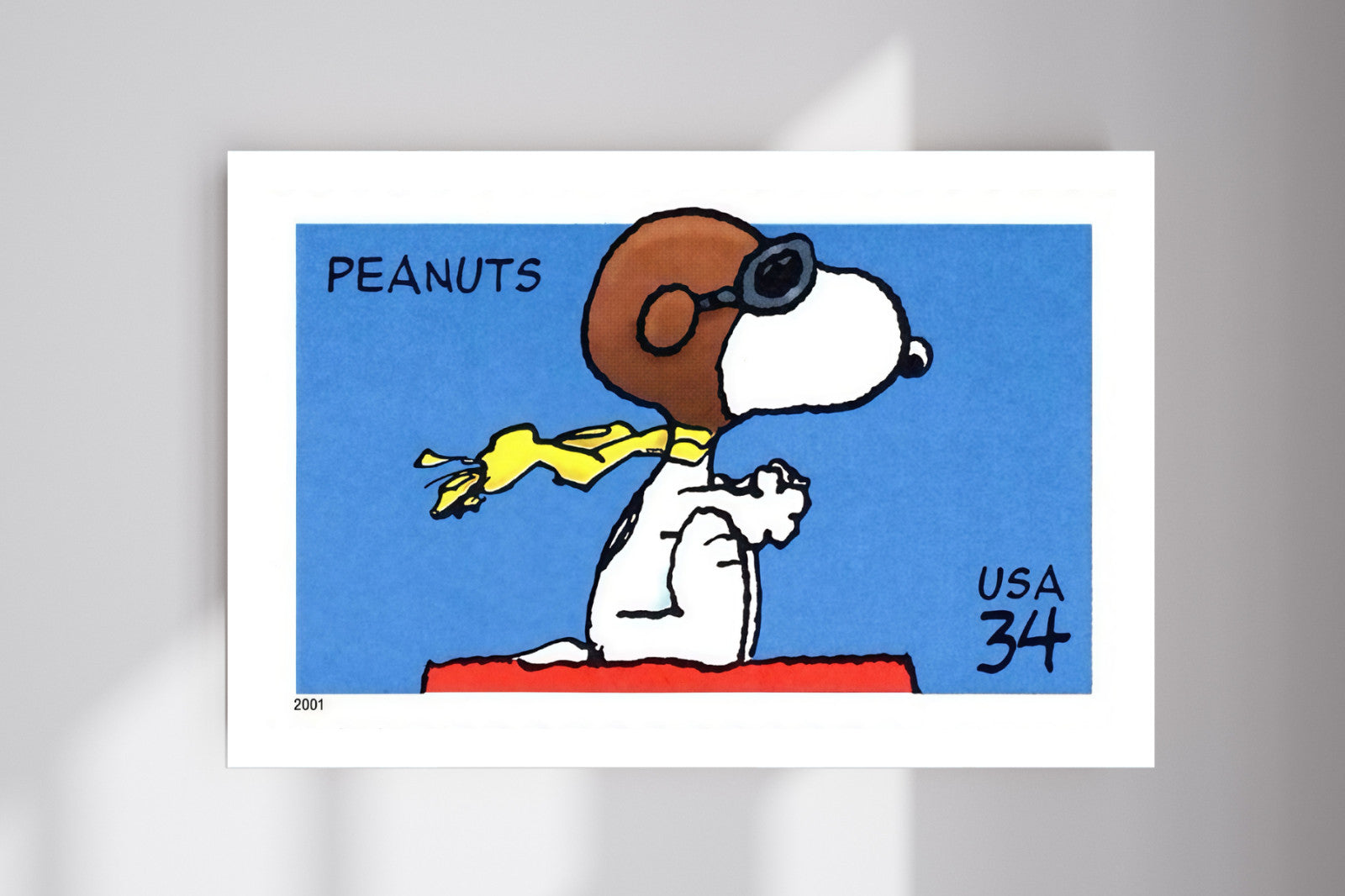 Snoopy Red Baron Peanuts Postage Stamp Wall Poster Photo Print