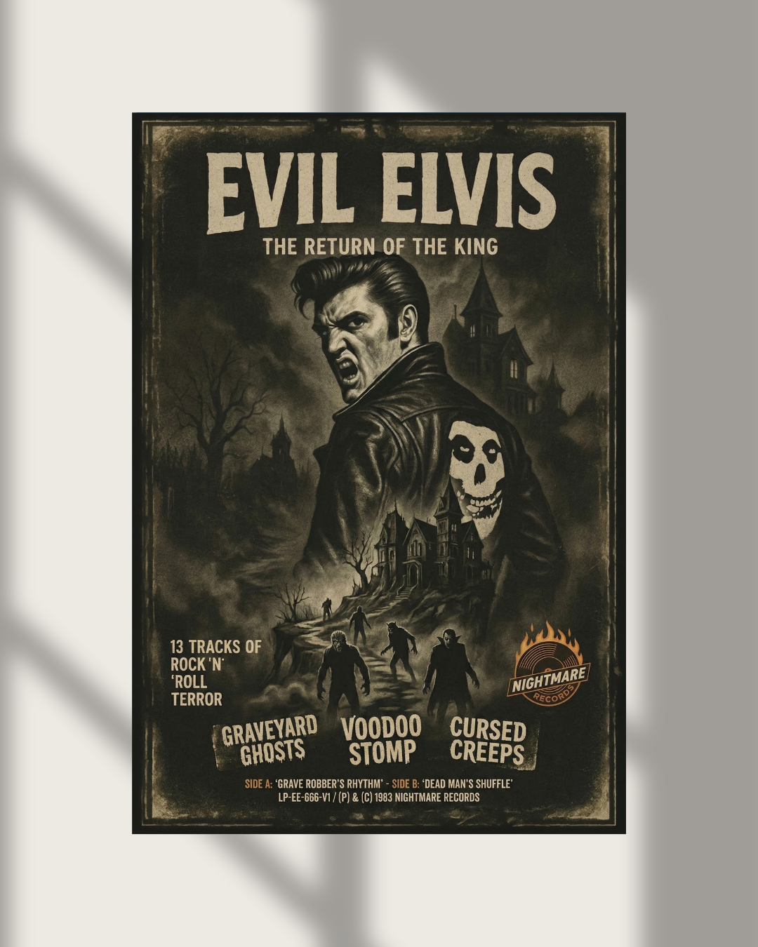 Elvis Presley Return Of The King Rock N Roll Horror Nights Poster Photo Print