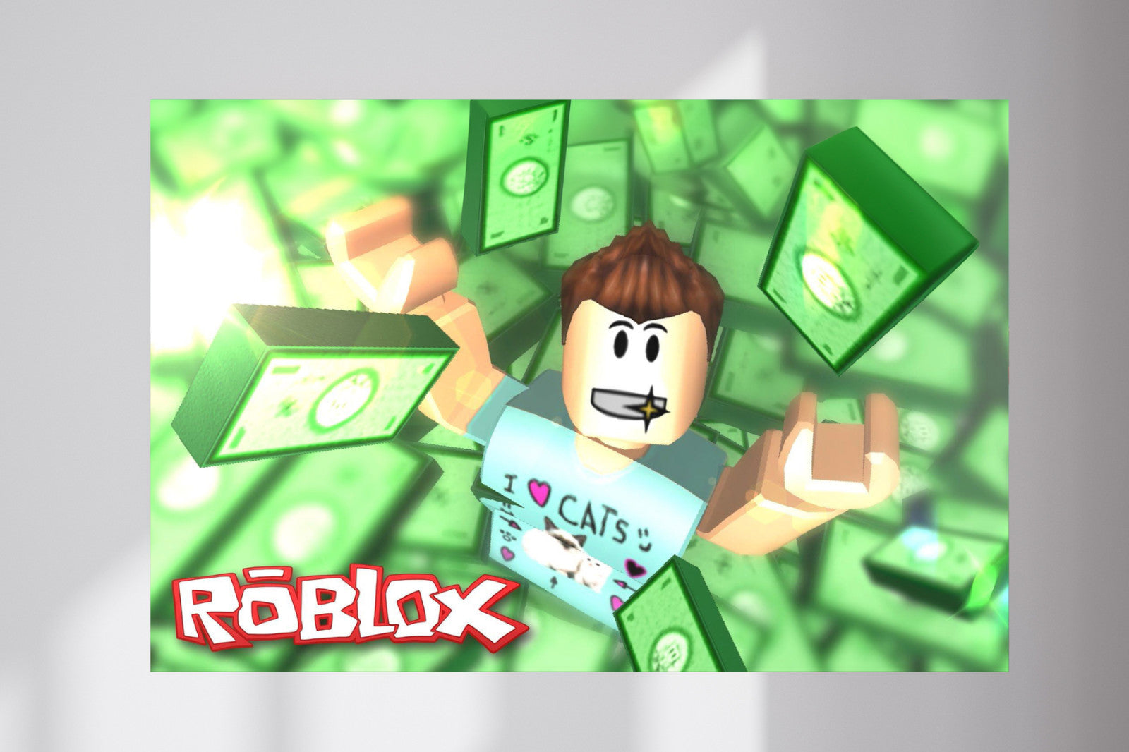 Roblox Millionaire Raining Robux Gaming Poster | 11x17