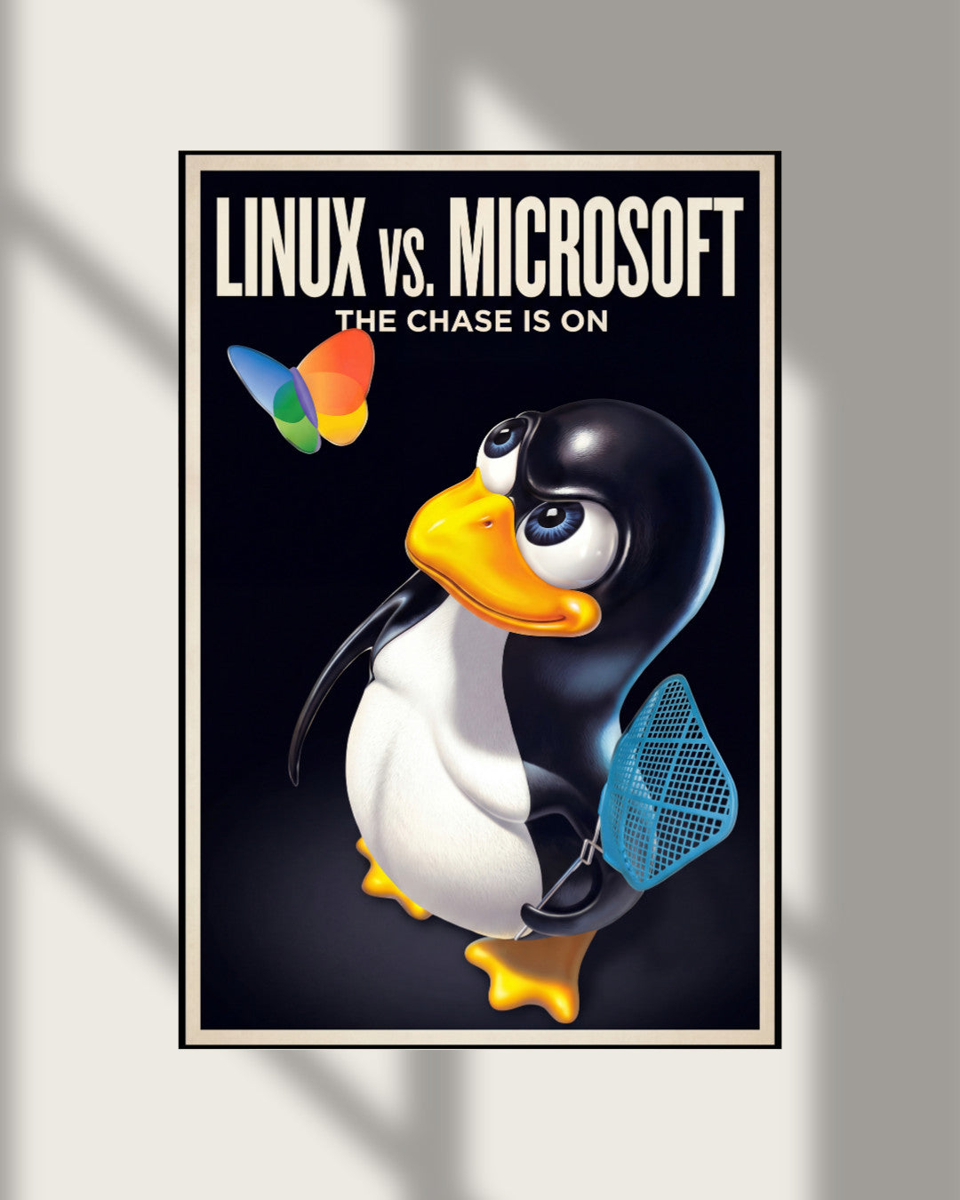Linux vs Microsoft OS Funny Computer Poster Photo Print